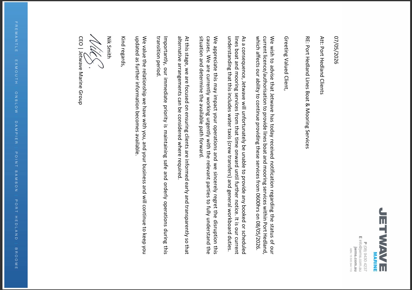 Service Notice